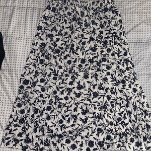 Old Navy Blue and White Maxi A-Line Skirt